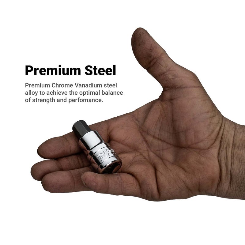 Capri Tools أداة كابري 3-0546 مقبس بت سداسي 19 مم، 1/2 بوصة، مقياس - Image 3